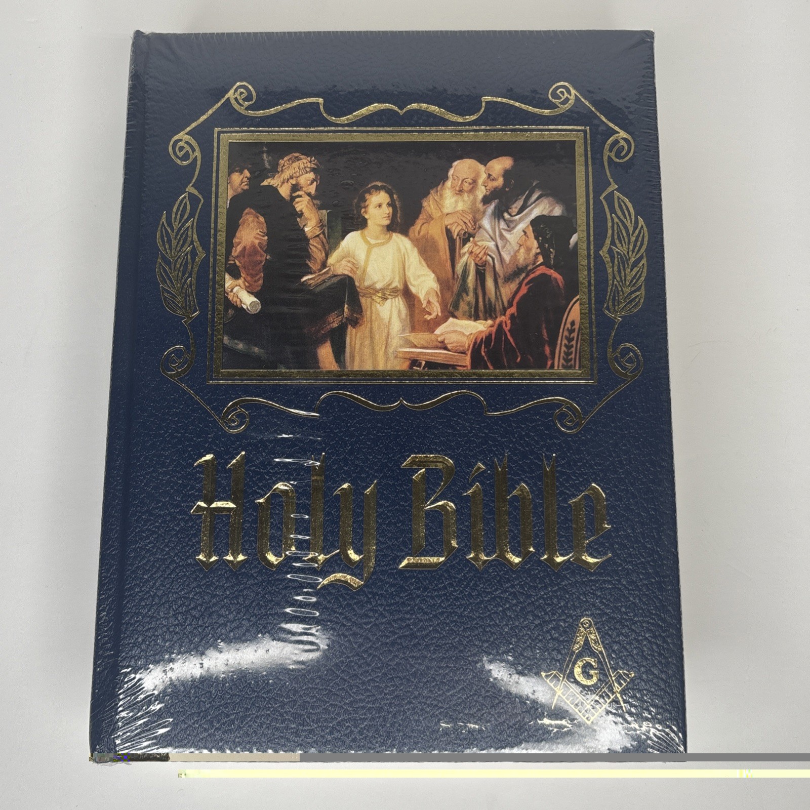Masonic Holy Bible Freemason  Heirloom Family Bible Blue