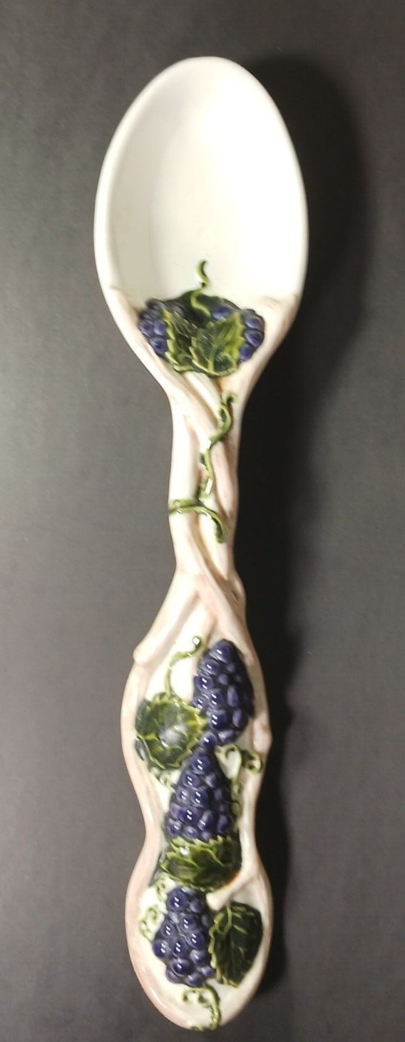 Vintage Arnels Large Grape Spoon Wall Art Ceramic 17 Inches 1970s Vintage Arnels Large Grape Spoon Wall Art Ceramic 17 Inches 1970s