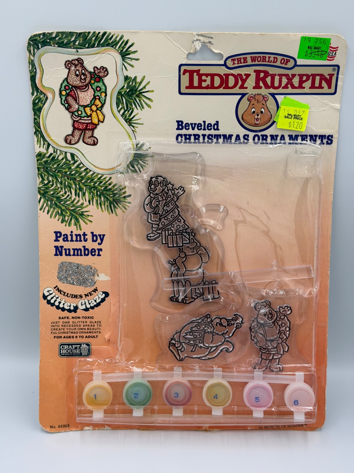 VINTAGE 1985 TEDDY RUXPIN BEVELED CHRISTMAS ORNAMENTS PAINT BY NUMBER NOS RARE VINTAGE 1985 TEDDY RUXPIN BEVELED CHRISTMAS ORNAMENTS PAINT BY NUMBER NOS RARE