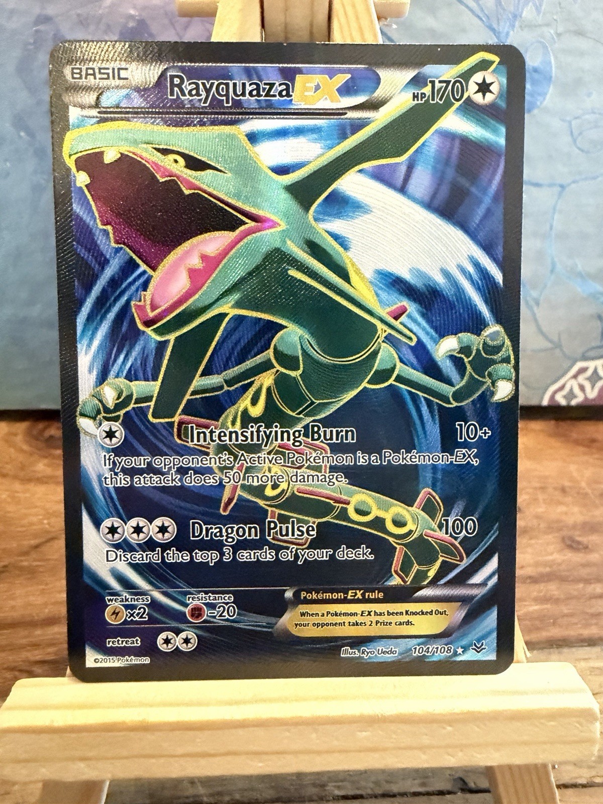 Rayquaza EX (104 Full Art) Holo Ultra Rare XY - Roaring Skies 104/108 NM/LP