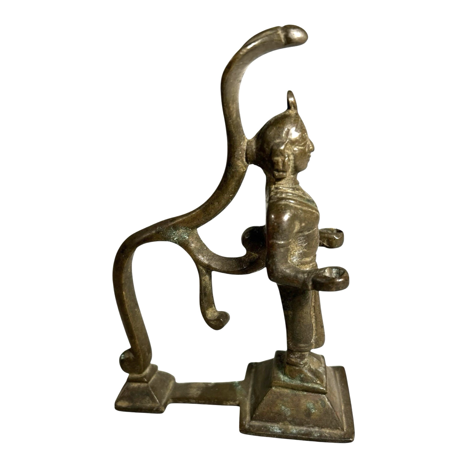 Antique Indian Brass Hindu Deity Cobra Snake Figure Sculpture Incense Holder Antique Indian Brass Hindu Deity Cobra Snake Figure Sculpture Incense Holder