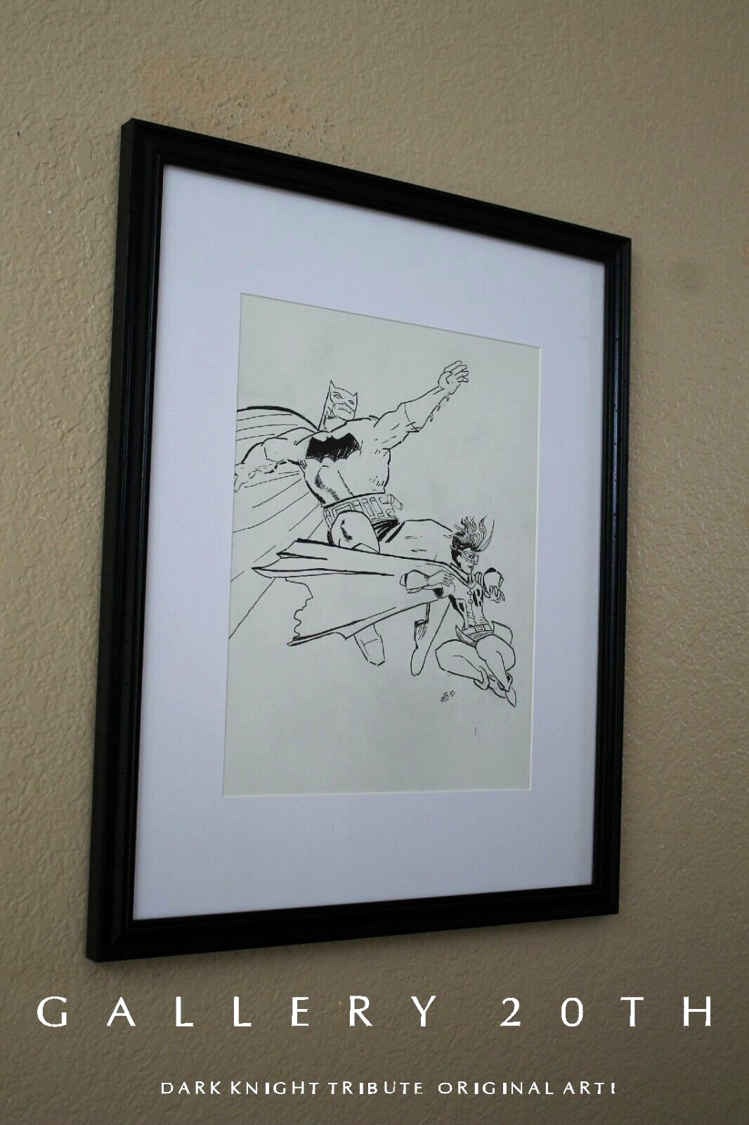 💥AMAZING FRANK MILLER DARK KNIGHT ORIG BATMAN COMIC ART TRIBUTE SIGNED FRAMED💥