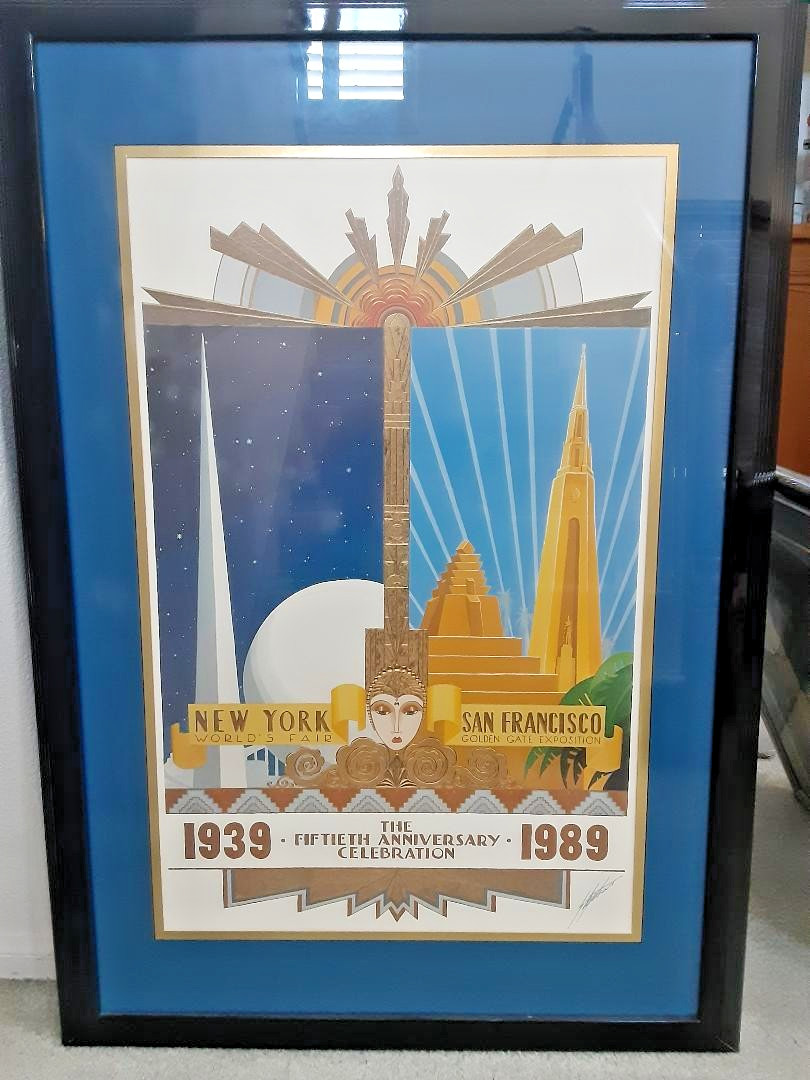NY WORLD'S FAIR/SAN FRANCISCO GOLDEN GATE EXPO 1939-1989 50th ANNIVERSARY POSTER NY WORLD'S FAIR/SAN FRANCISCO GOLDEN GATE EXPO 1939-1989 50th ANNIVERSARY POSTER