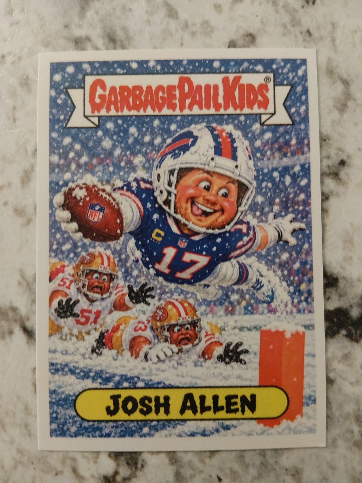  Garbage Pail Kids Custom Josh Allen Trading Card Bills