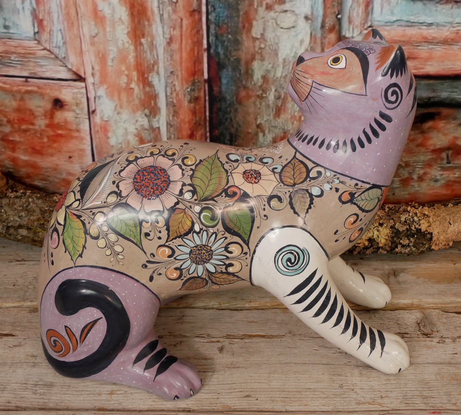 Burnished Pottery Cat Tonala Burnished Pottery Cat Tonala