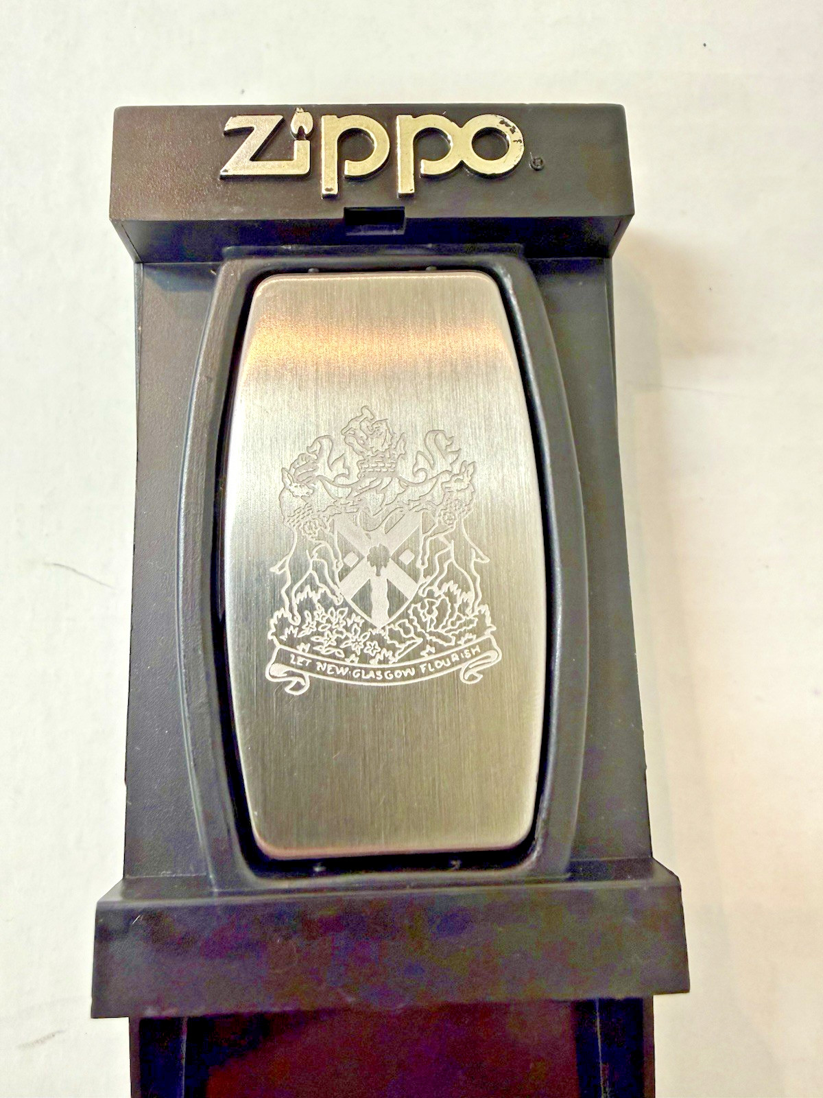 RARE ZIPPO SOUVENIR FOLDING KNIFE & FILE WITH GLASGOW SCOTLAND COAT OF ARMS