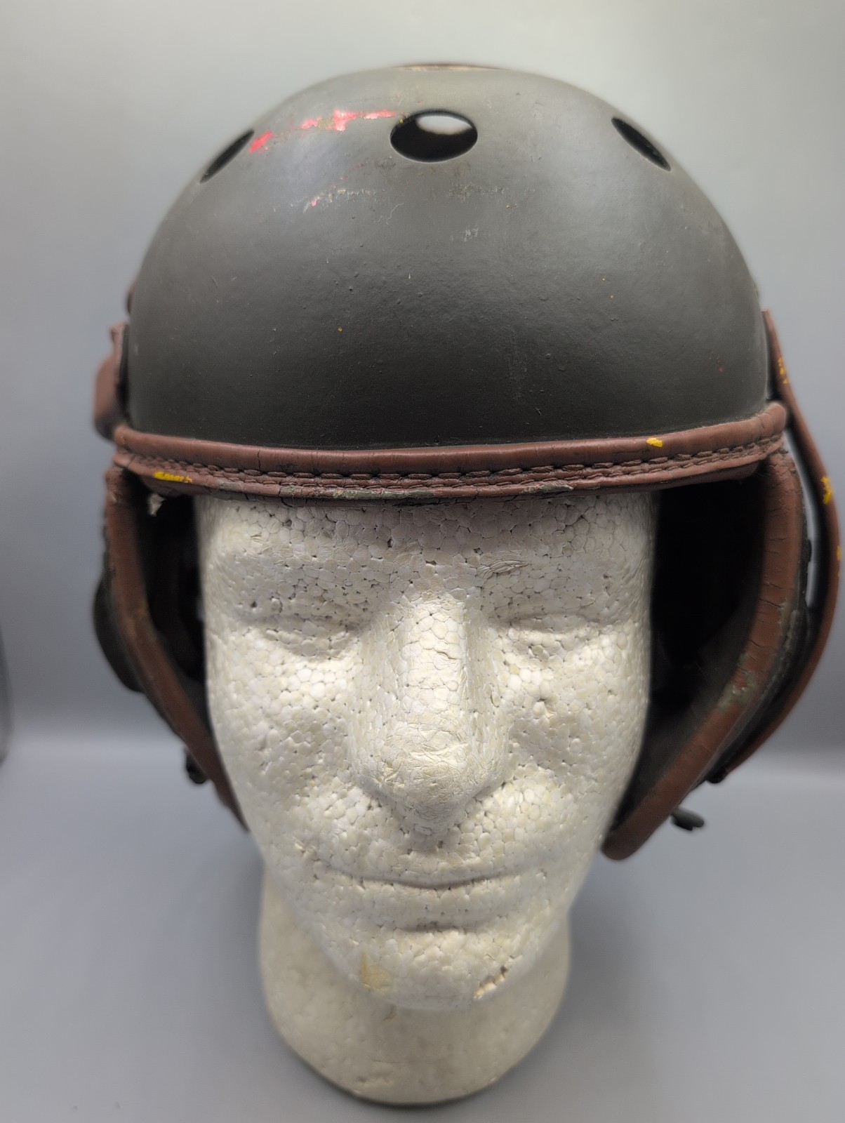WWII/2 US Army tanker helmet size 7 3/8 made by Rawlings and so marked.