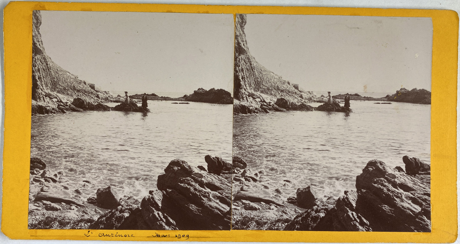 France, L'Anténor, Vintage Print, circa 1900, Stereo Vintage Print Legend