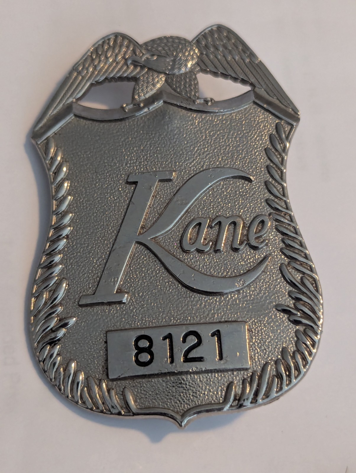 Used Obsolete Vintage Security Badge ~ Kane #8121
