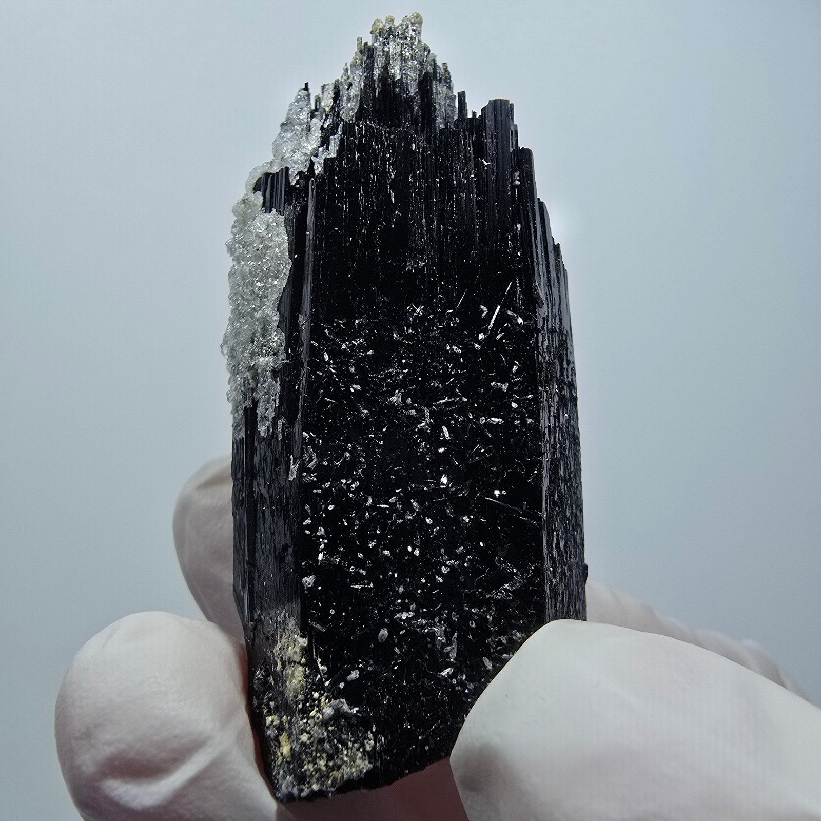 Rare schorl tourmaline with hyalite opal, smoky quartz Erongo, Namibia