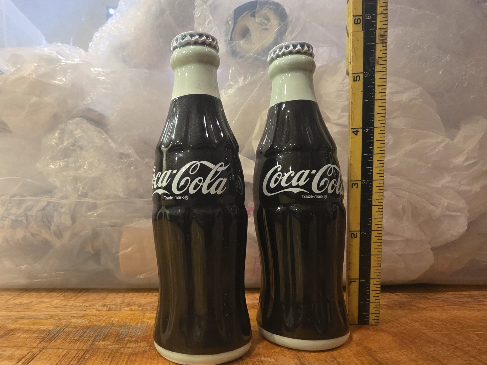 COCA-COLA CERAMIC SALT & PEPPER SHAKERS 5.5\