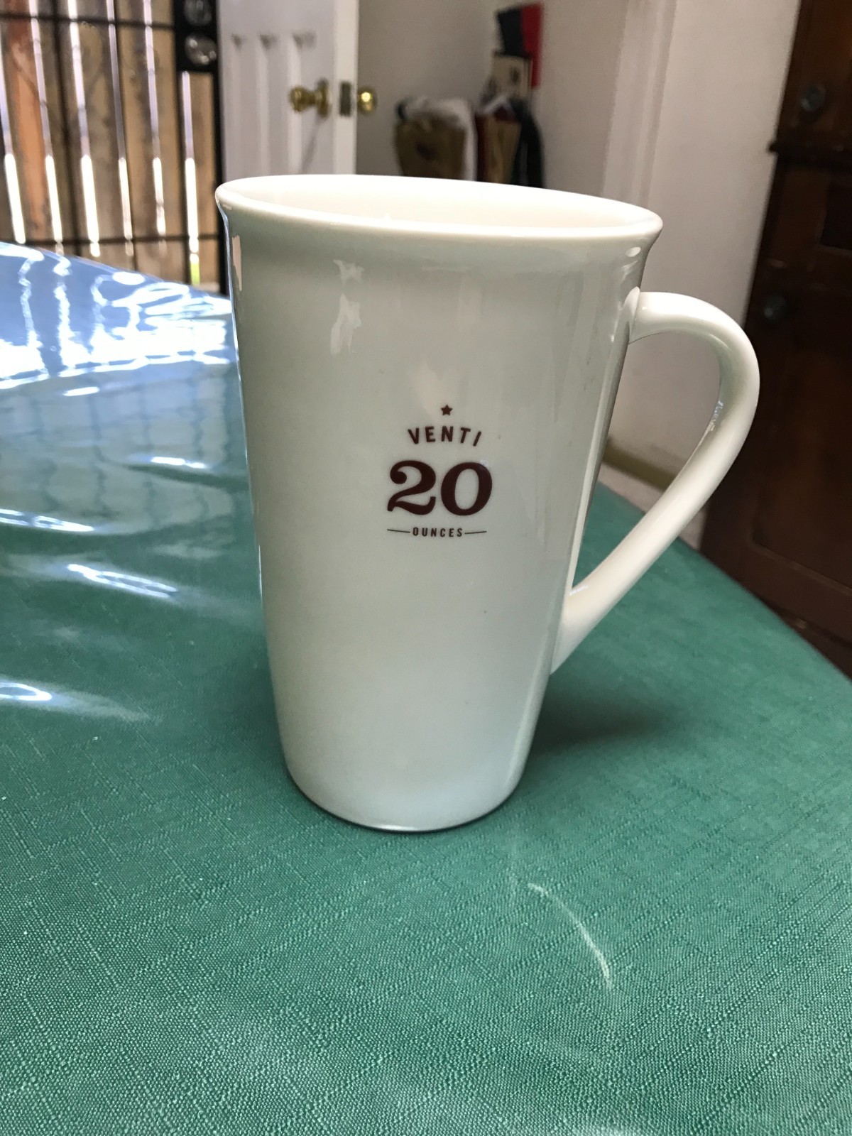 Starbucks Venti 20 oz Mug White Ceramic Coffee Cup EST 1971 2010 Brown Lettering