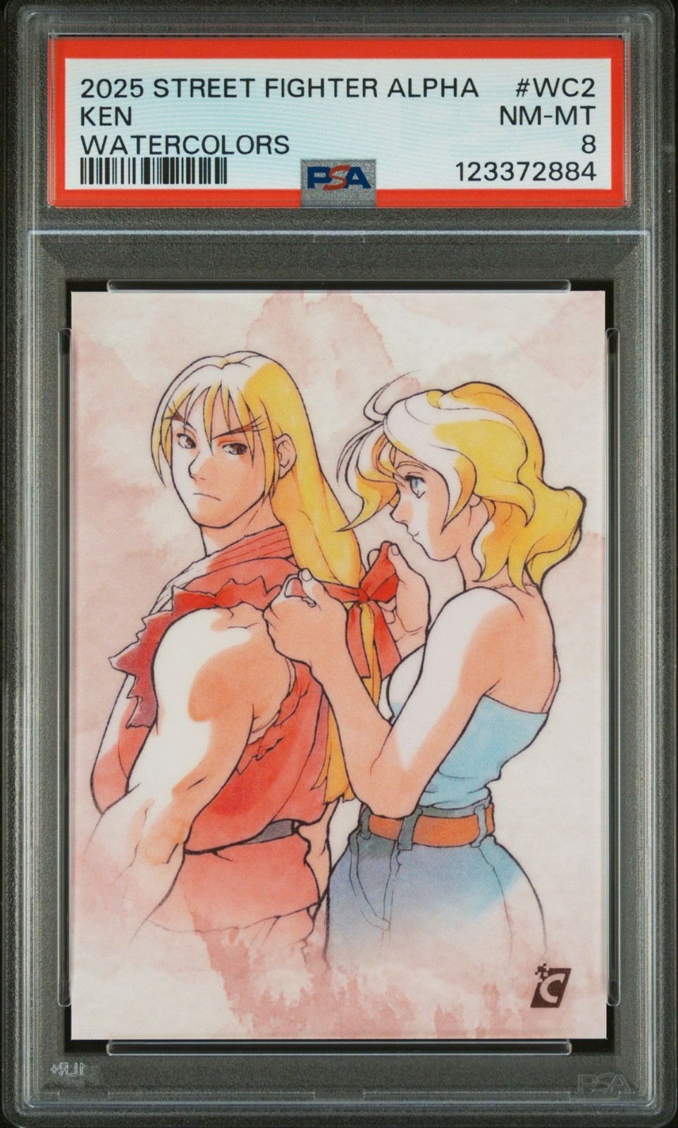2025 STREET FIGHTER ALPHA #WC2 KEN Watercolors insert Cardsmiths PSA 8 NM-MT