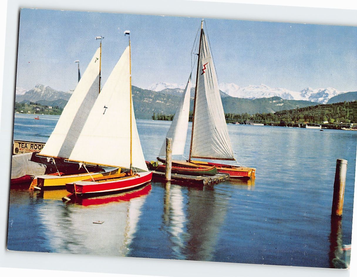 Postcard Lake Lucerne and Mountains Lucerne Switzerland