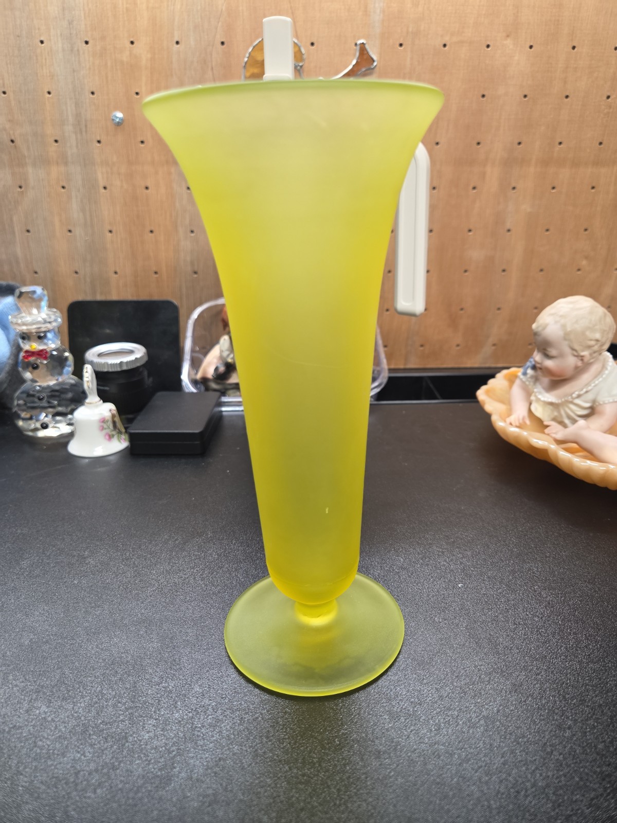 Vintage 1920s Tiffin Glass #151 Canary Yellow Satin Vaseline Uranium Glass...
