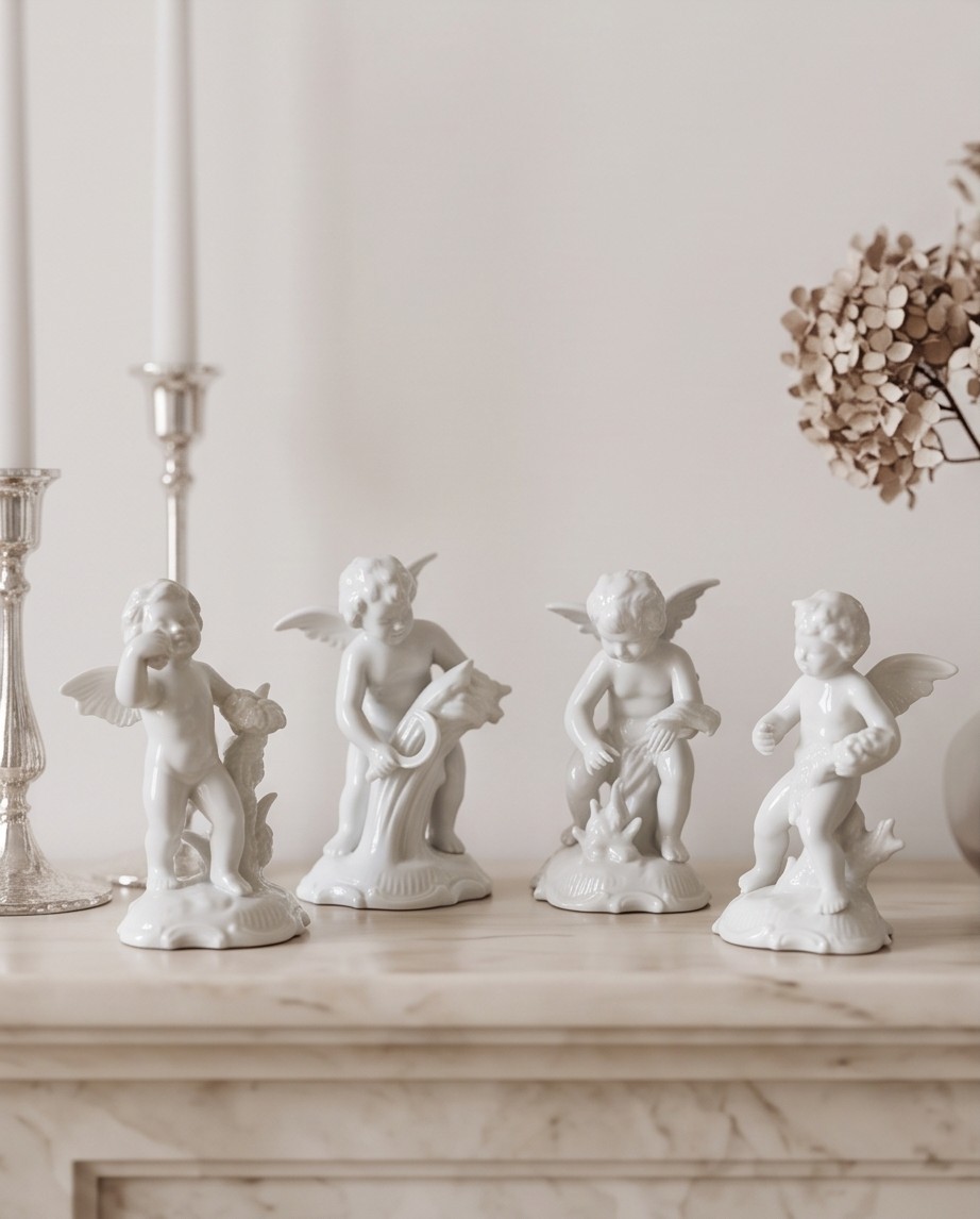 Vintage Dresden Original Germany Bisque Cherub Figurines Four Seasons 5-6\