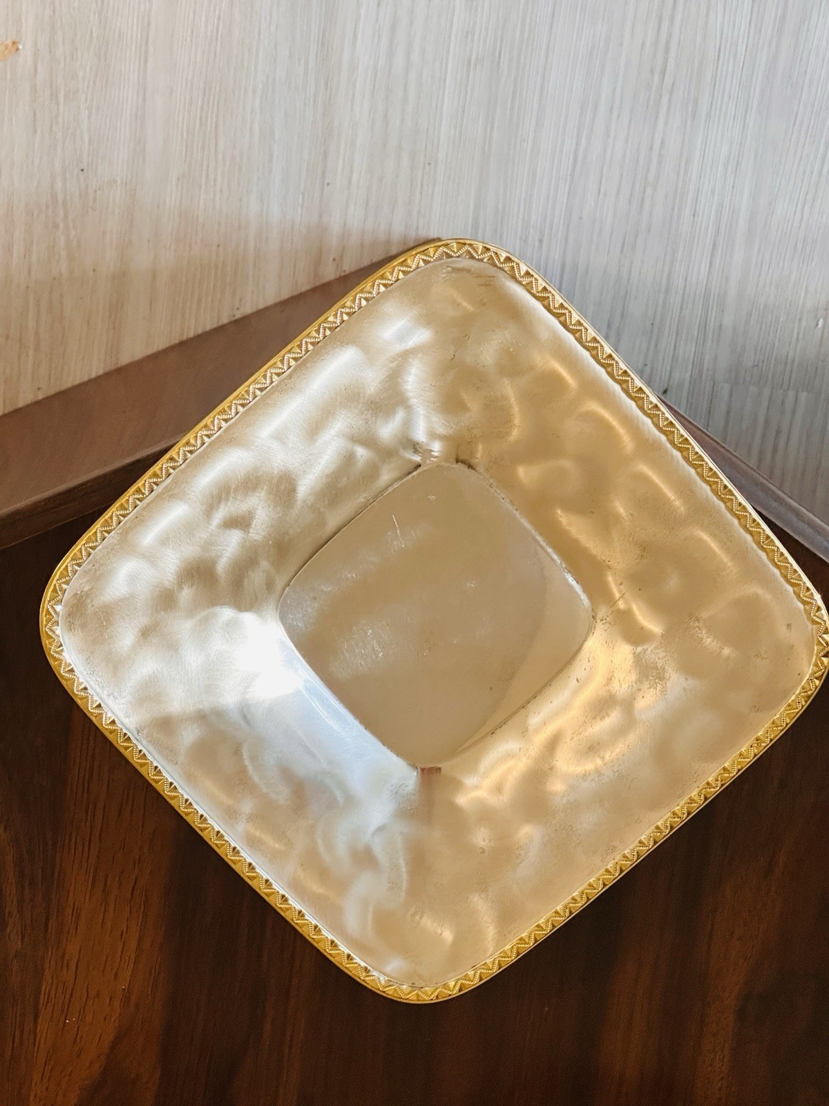 VTG WMF-IKORA Art Deco Silver Plated Tarnish Resistant Tray Dish Golden Rim VTG WMF-IKORA Art Deco Silver Plated Tarnish Resistant Tray Dish Golden Rim