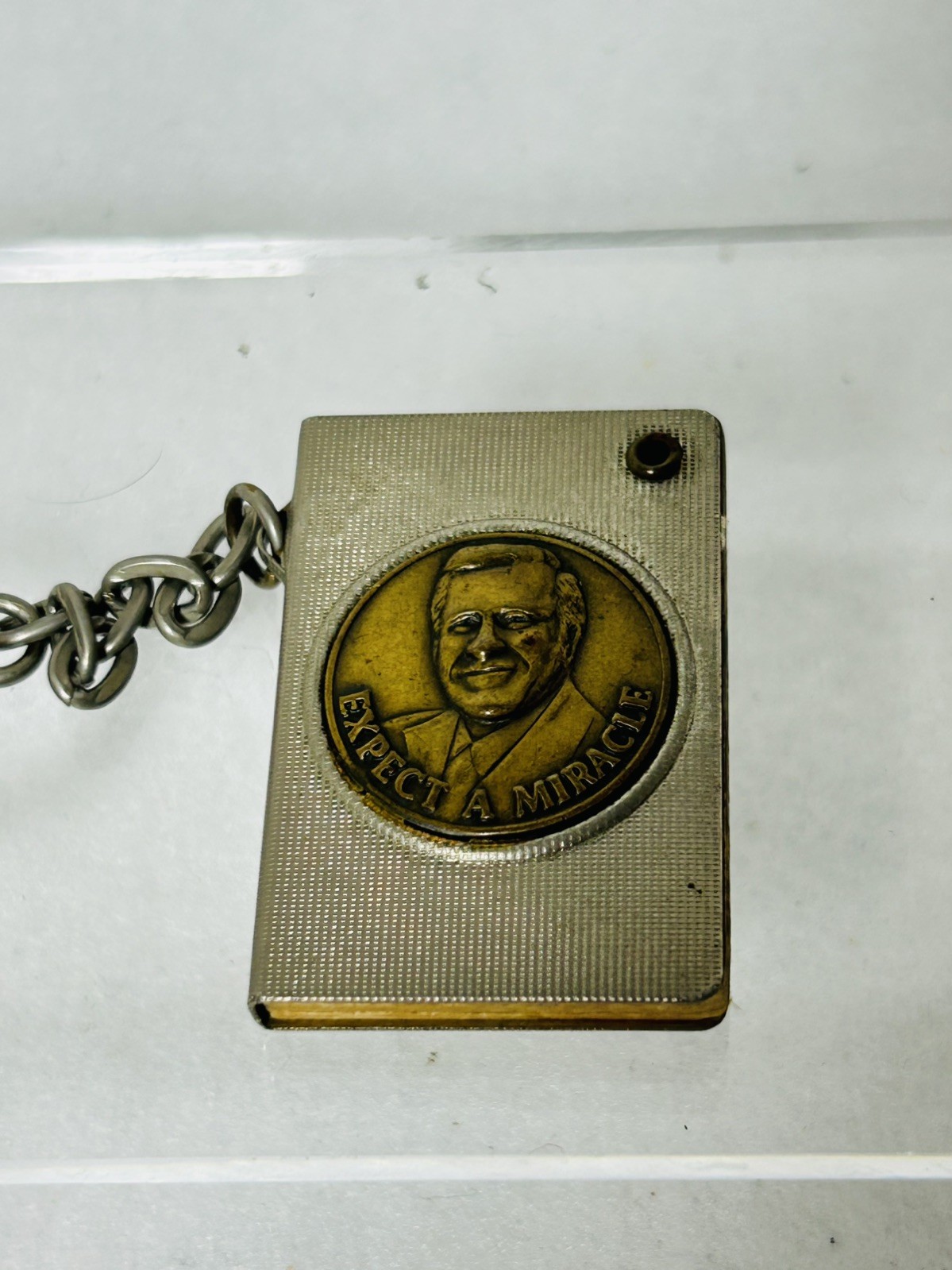 Vintage Oral Roberts University Keychain Expect A Miracle Prayer Tower Metal