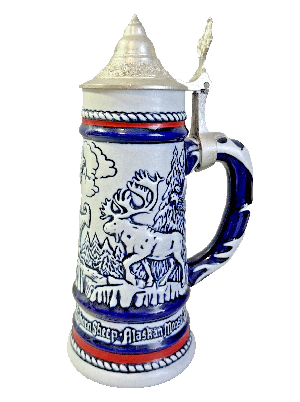 Vintage 1976 Avon North American Wildlife Beer Stein Ceramarte Brazil Lidded Vintage 1976 Avon North American Wildlife Beer Stein Ceramarte Brazil Lidded