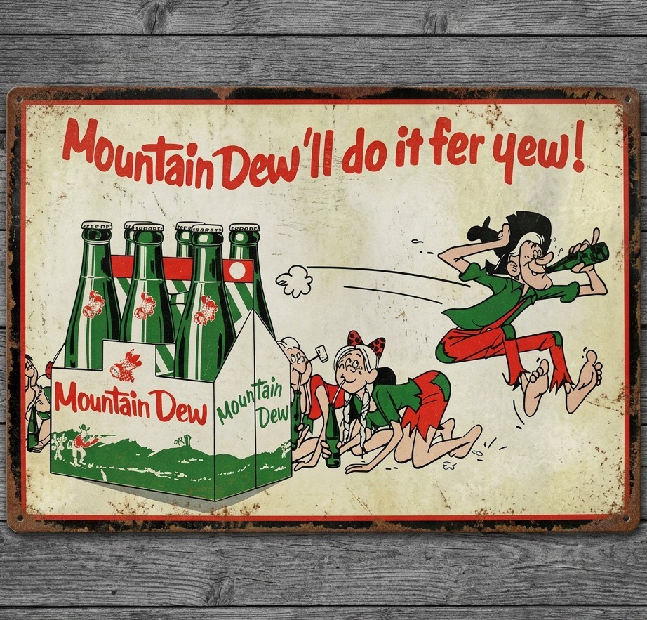 Mountain Dew 8 x 12 Vintage Novelty Metal Sign Made In USA New Mountain Dew 8 x 12 Vintage Novelty Metal Sign Made In USA New