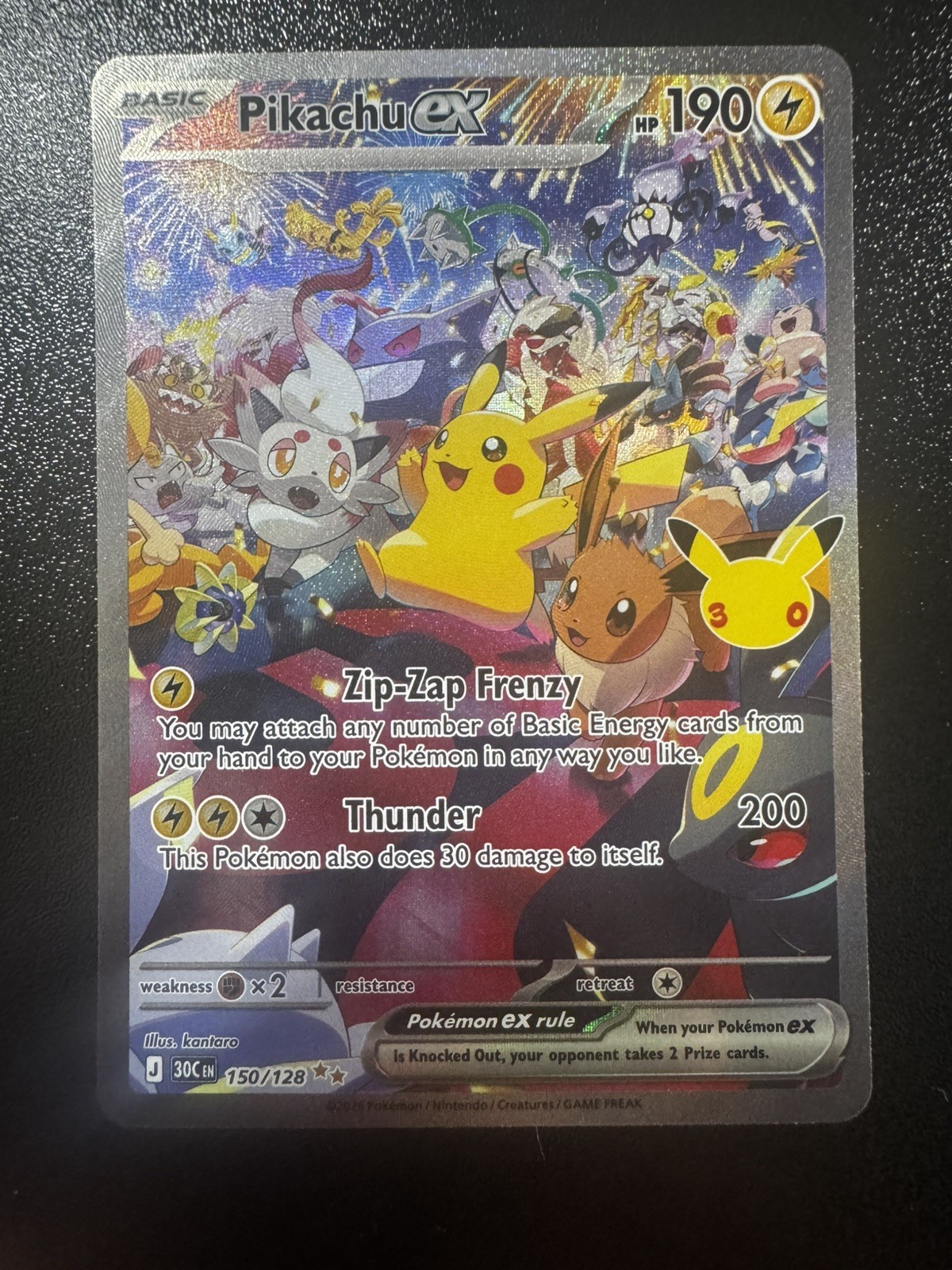 Pikachu ex 30th anniversary 150/128 Pikachu ex 30th anniversary 150/128