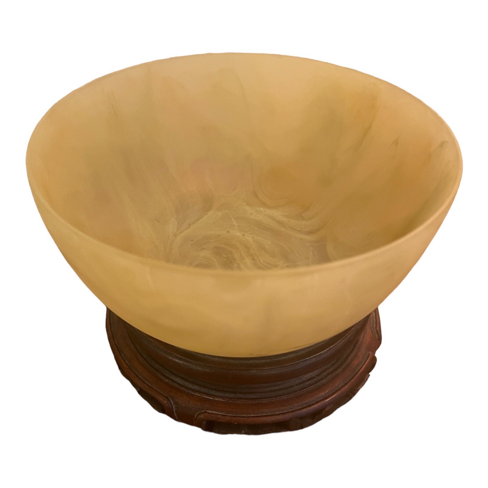 RARE Martha Sturdy Yellow Swirl Resin Button Bowl 3
