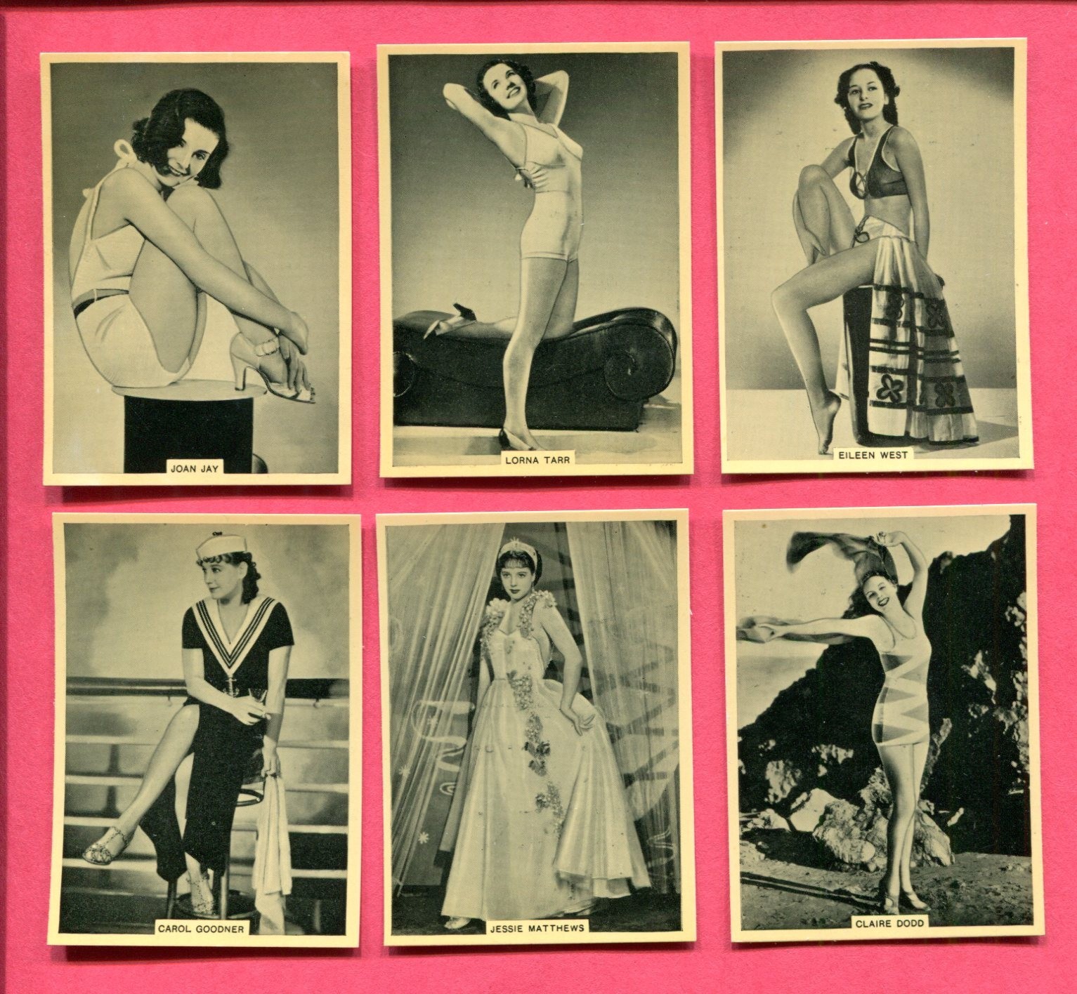 1939 BRITISH AMERICAN TOBACCO CARD LOT GRACE AND BEAUTY 2ND SERIES 6 DIFFERENT