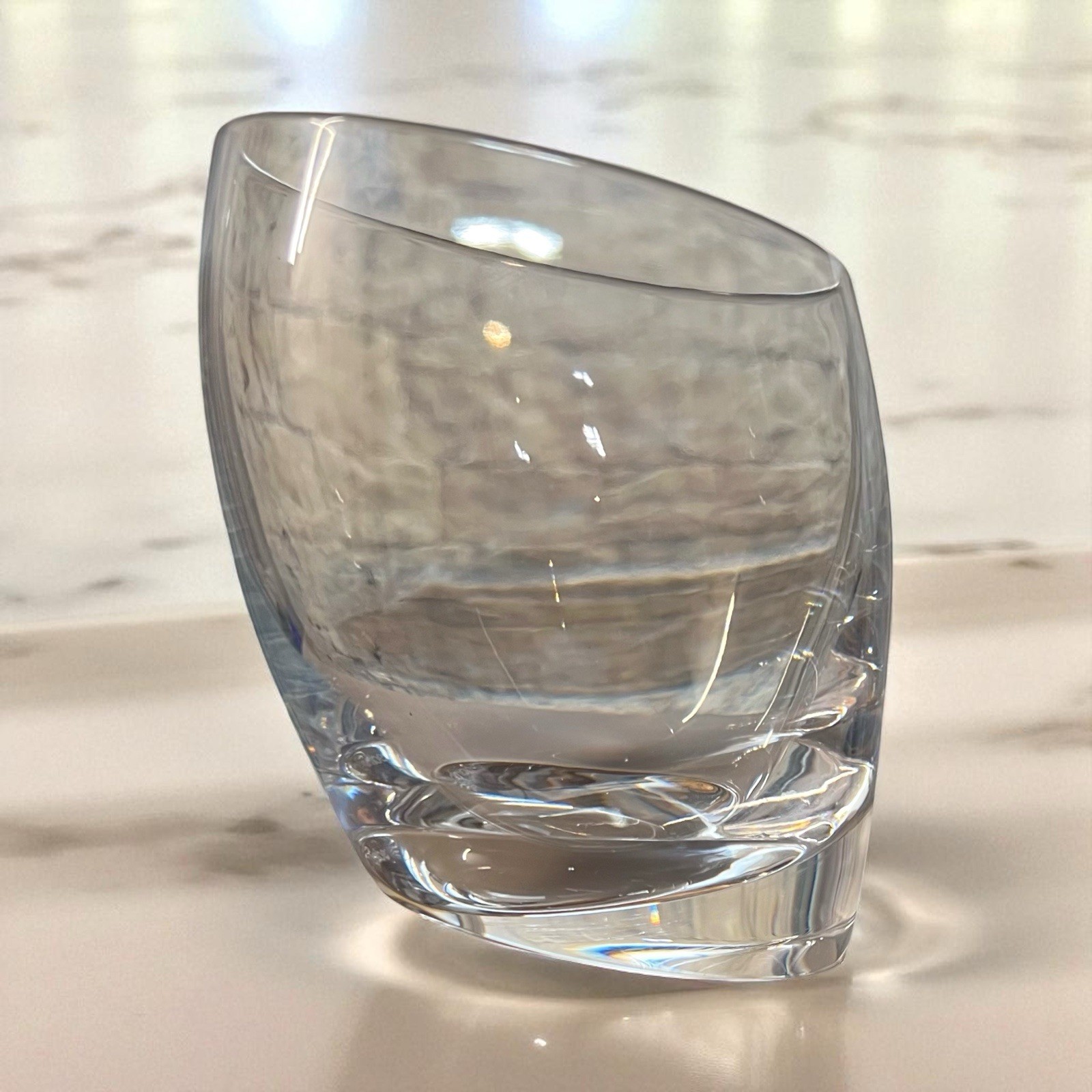 Nambe Tilt Double Old Fashion Glass Nambe Tilt Double Old Fashion Glass