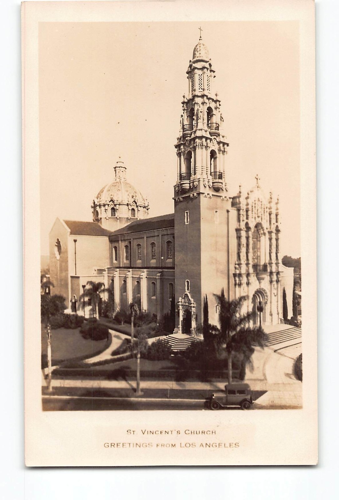 Los Angeles California CA RPPC Real Photo 1925-1942 St Vincent\'s Church