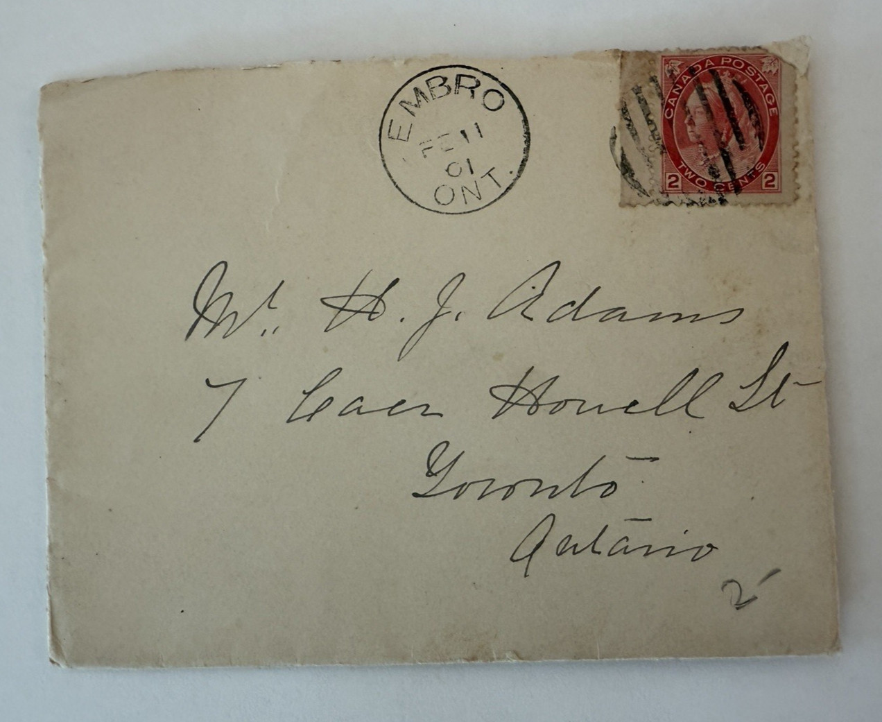 1901 Diptheria Outbreak Embro Ontario Canada Letter w/ Postal Cover