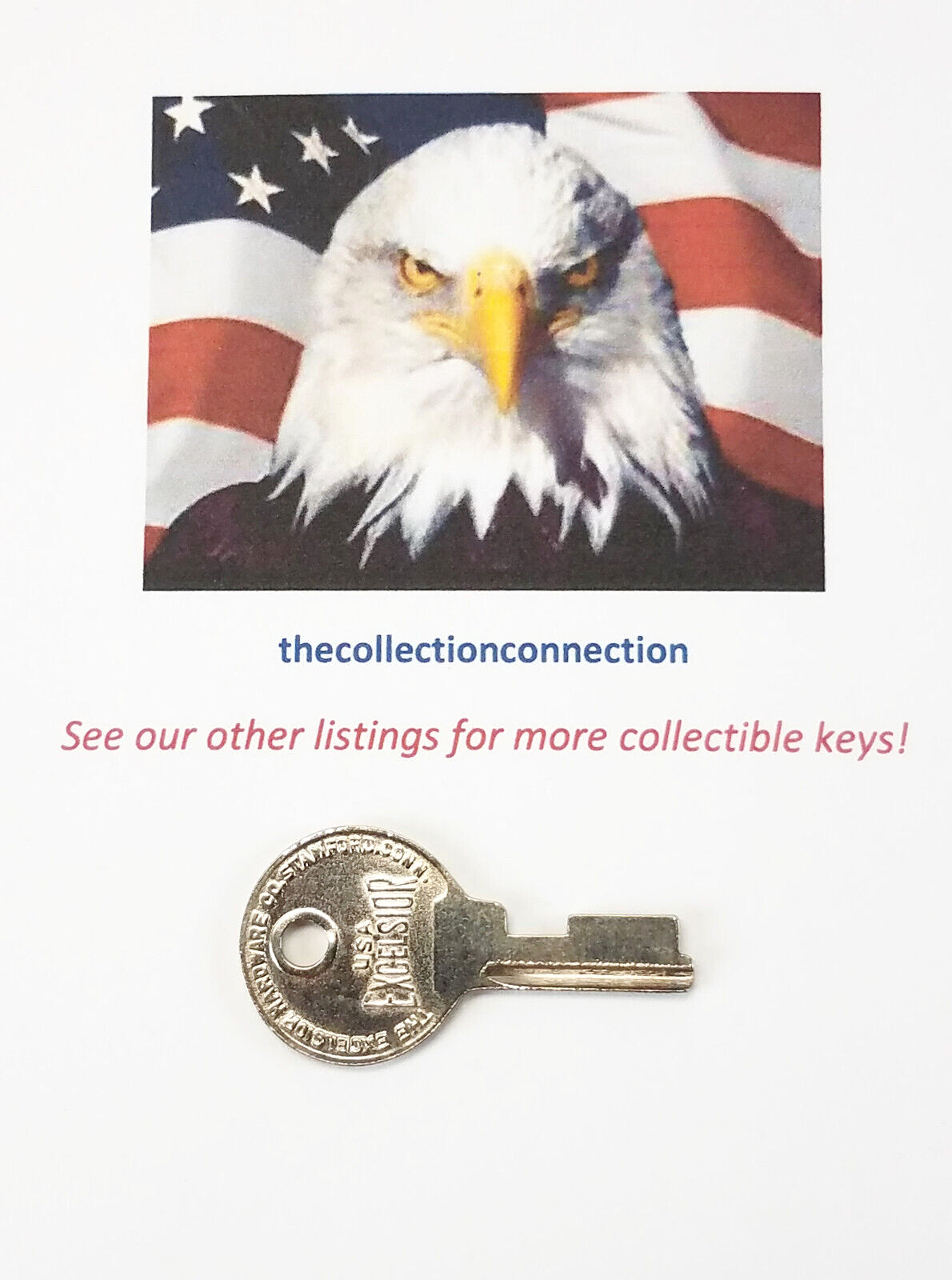 Vtg EXCELSIOR E4 Key Blank For Storage Case Toolbox Trunk Locks Uncut ORIG E-4