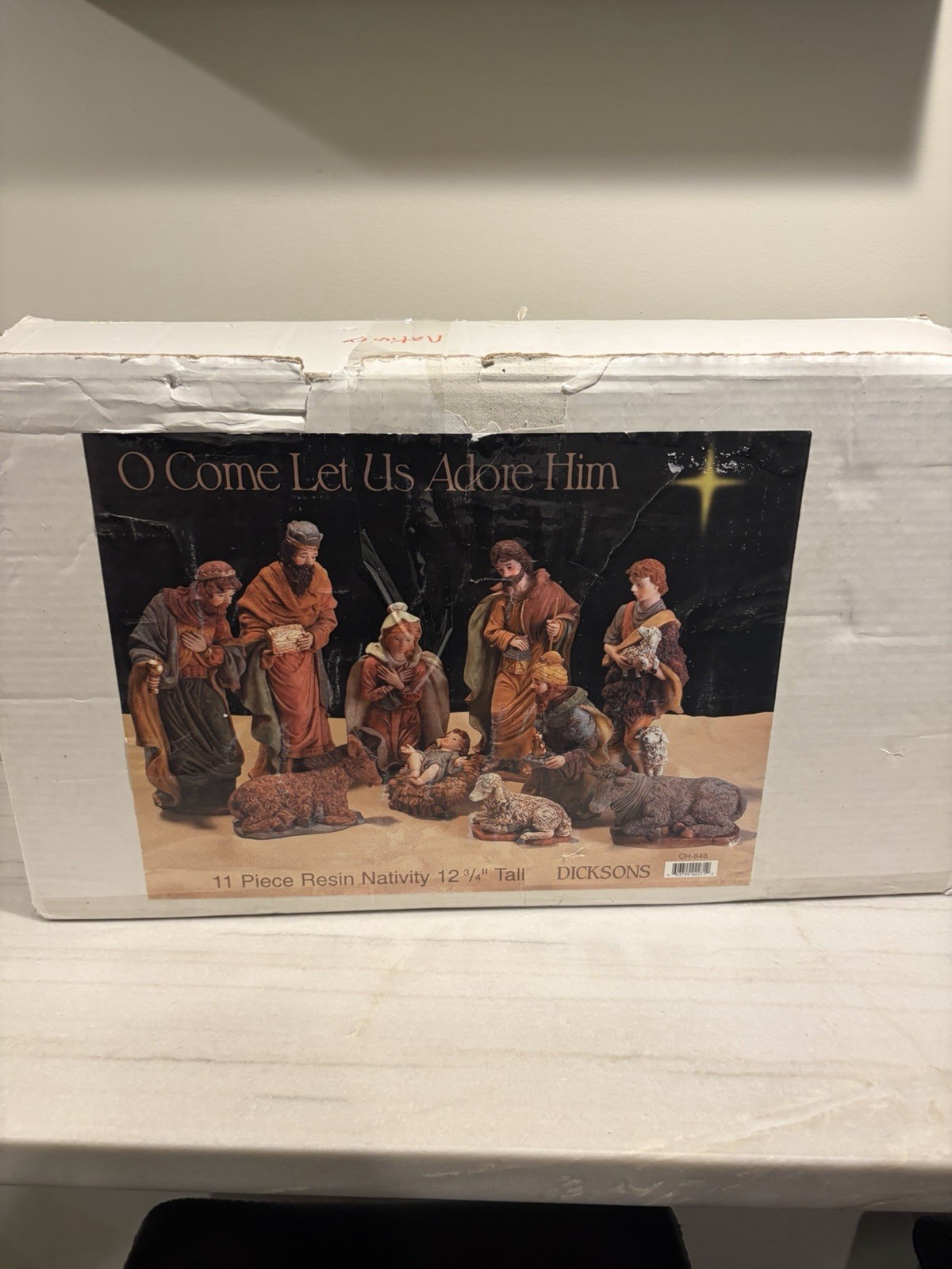 Vintage Dicksons CH-848 11 Pc Resin Nativity Set 12.75\