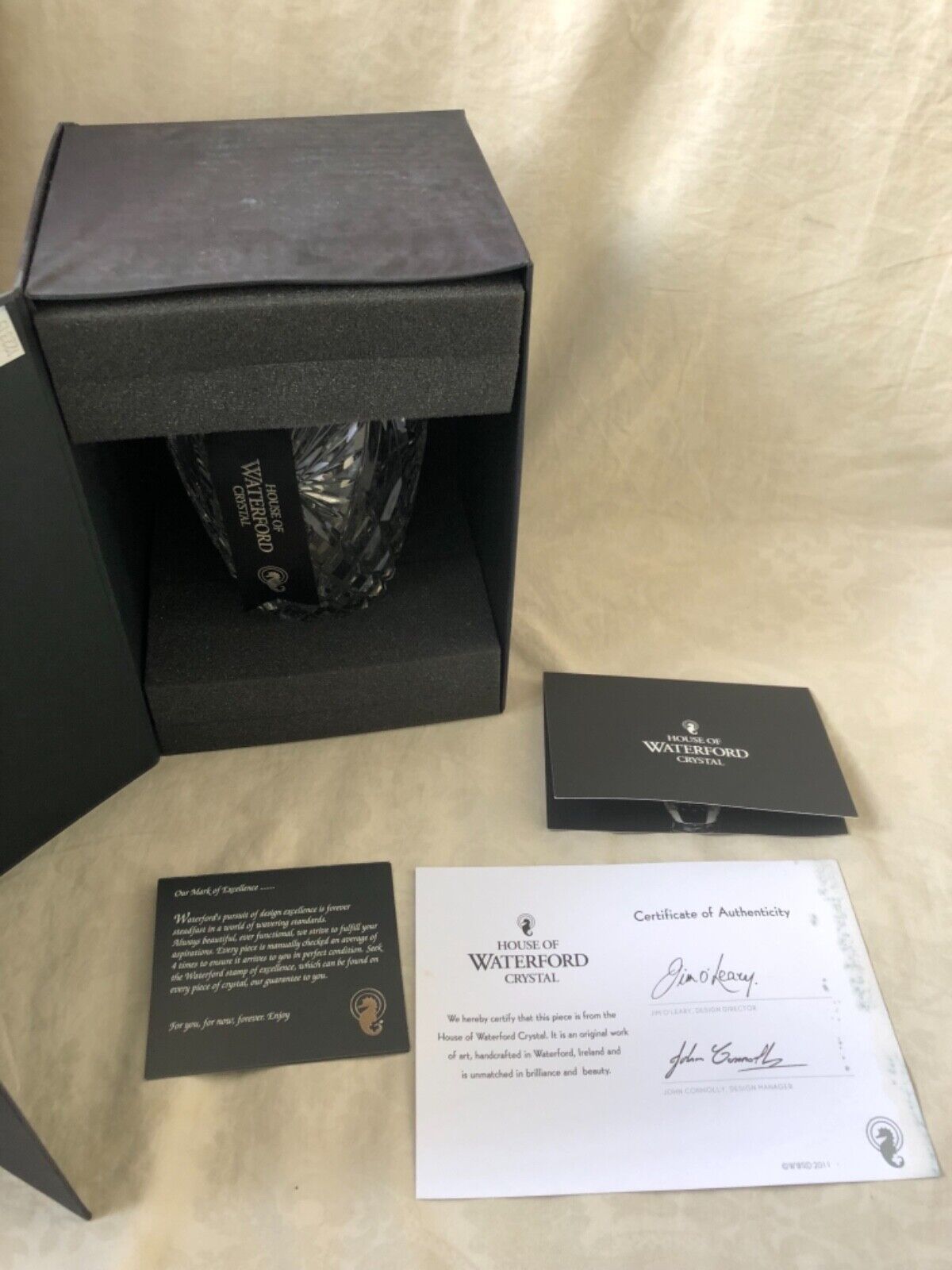 Waterford Crystal 2013 Newgrange Ambassador Vase 162865 Mint with Original Box