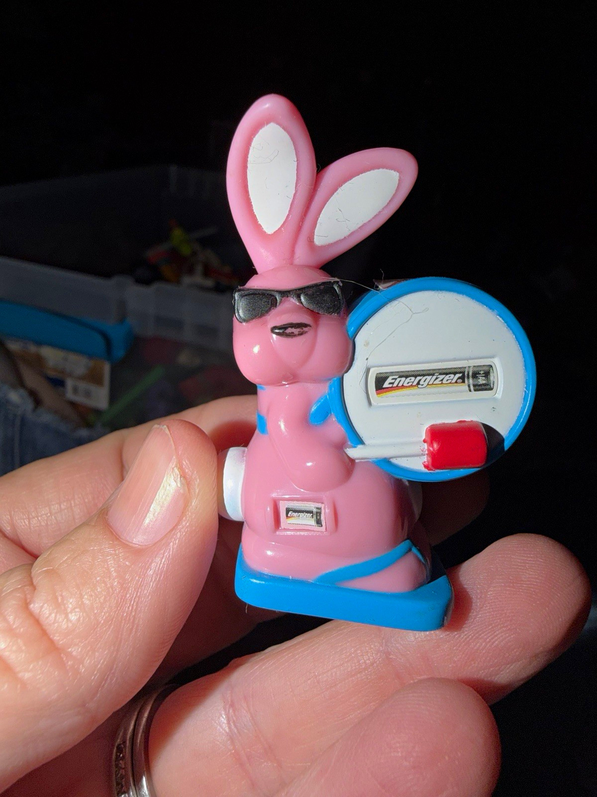 Vintage 1990s Energizer Bunny Wind-Up Toy Pull-Out Sticker Dispenser Works Vintage 1990s Energizer Bunny Wind-Up Toy Pull-Out Sticker Dispenser Works