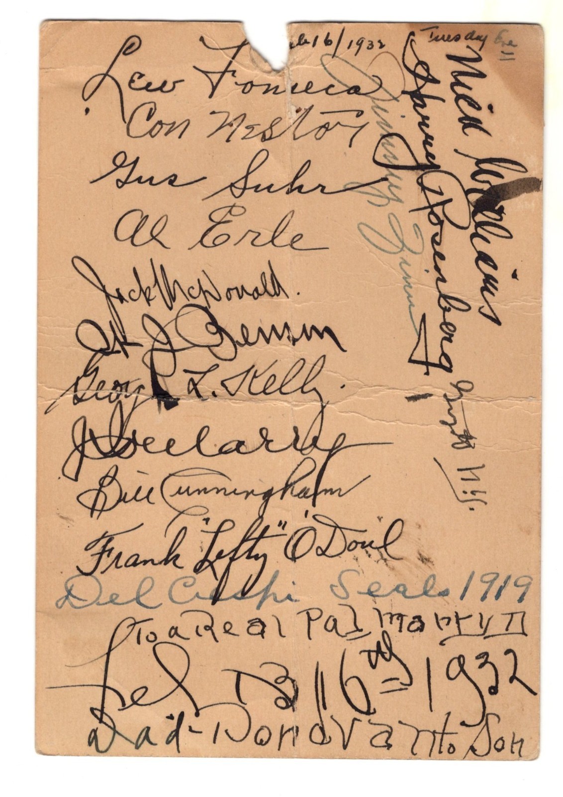 Rare antique 1919-1932 baseball smoke shop card 16 autographs gaurenteed authent Rare antique 1919-1932 baseball smoke shop card 16 autographs gaurenteed authent