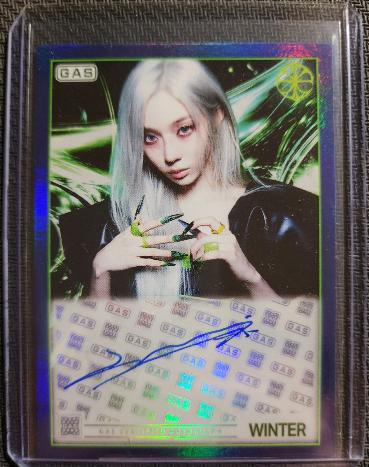 2026 GAS x Complex Aespa Winter BLUE 22/30 Lemonade Card Signed 