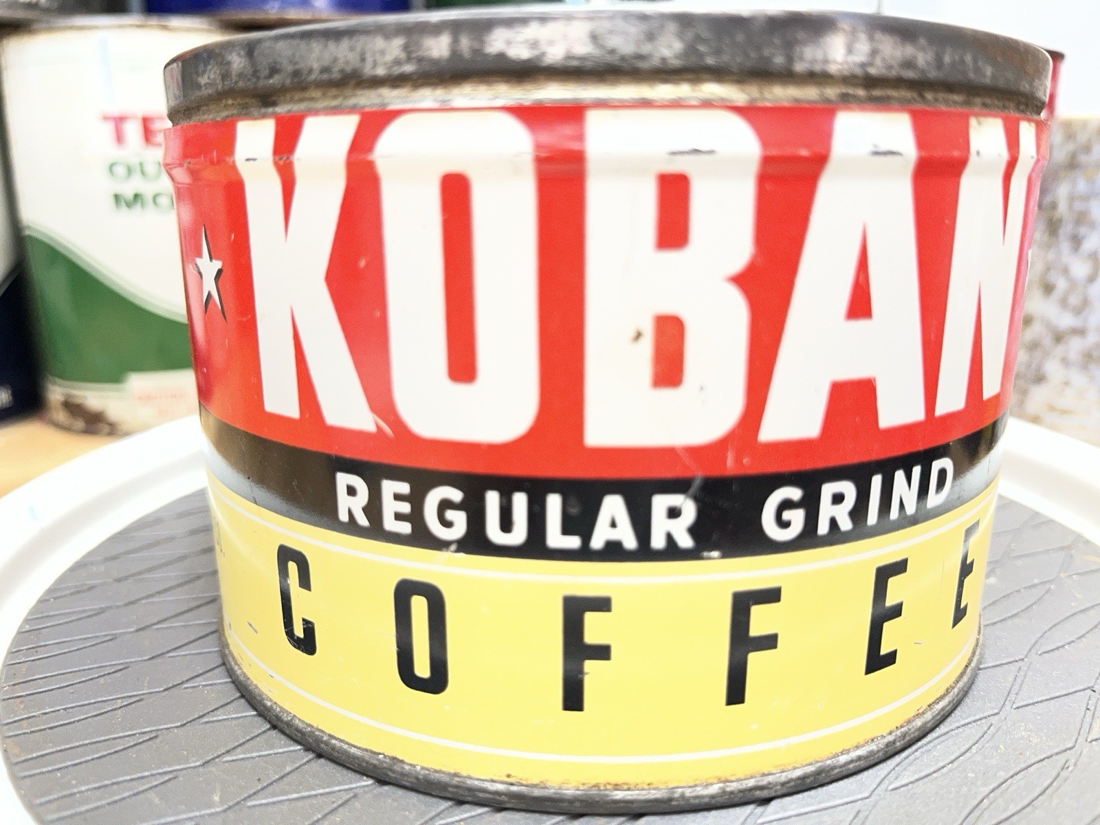 Vintage 1960s Koban Regular Grind Coffee Tin 1 Lb Can