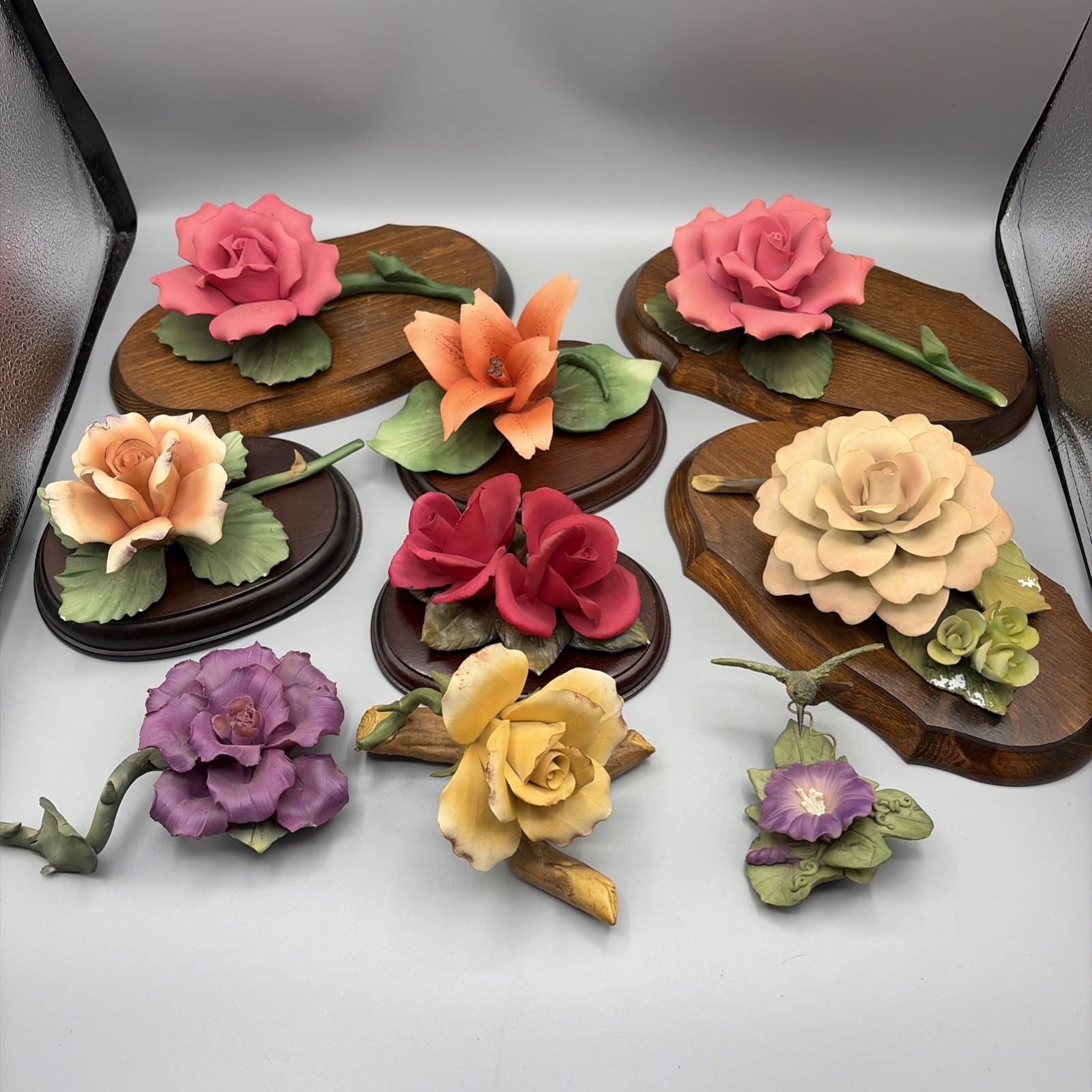 Vtg Mostly Italian Fine Porcelain Flower Sculptures 9 Napoloen & Fabar *AS IS*