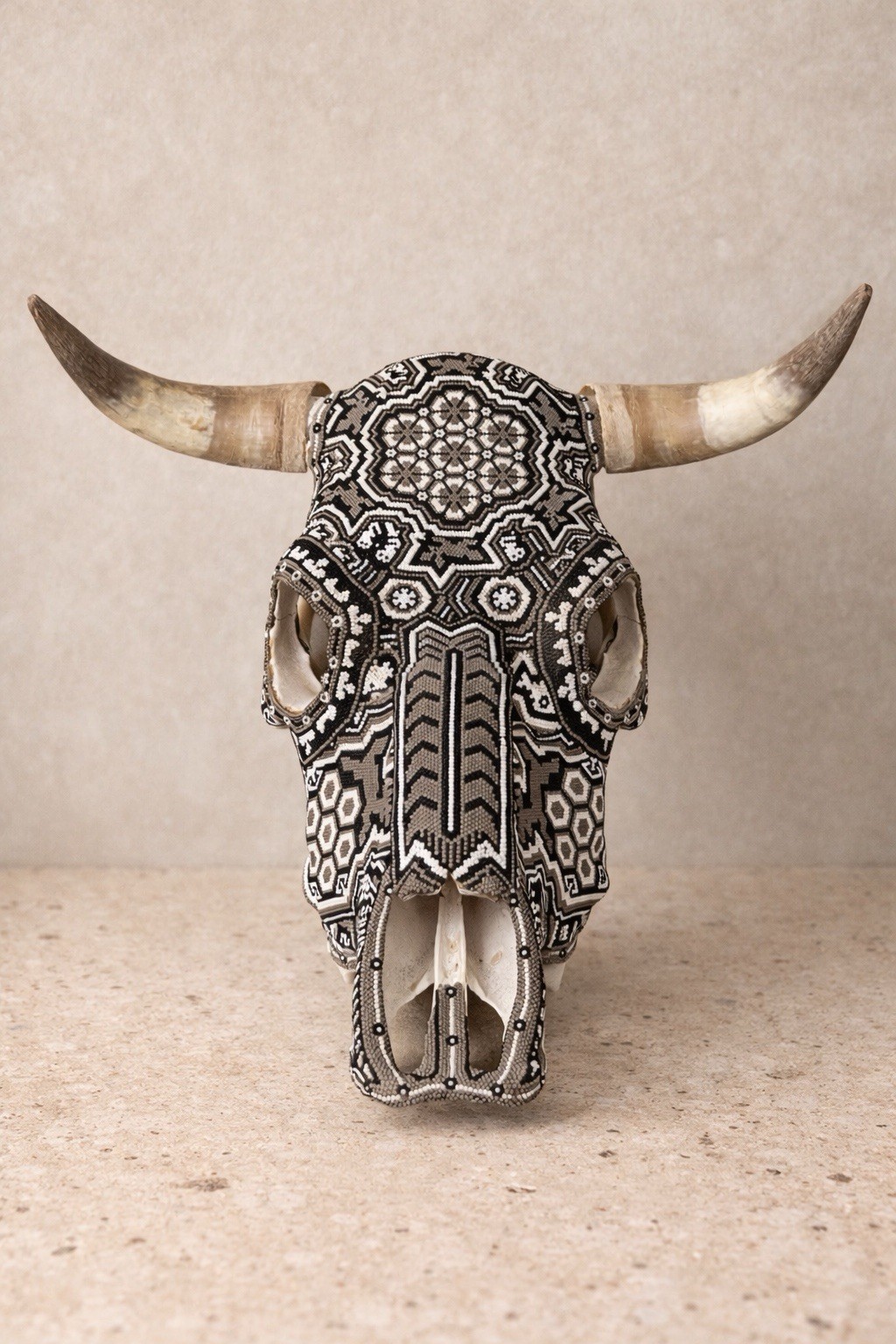 Wixárika Huichol Resin Bull - Handmade Glass Bead Art on Beeswax Wixárika Huichol Resin Bull - Handmade Glass Bead Art on Beeswax