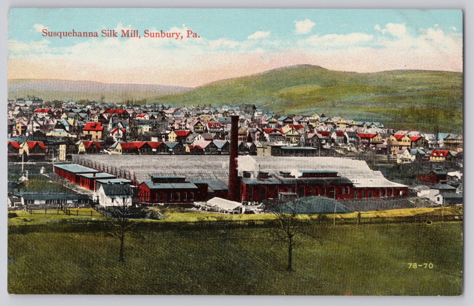 Susquehanna Silk Mill Sunbury PA Vintage Postcard Industrial Town View Susquehanna Silk Mill Sunbury PA Vintage Postcard Industrial Town View