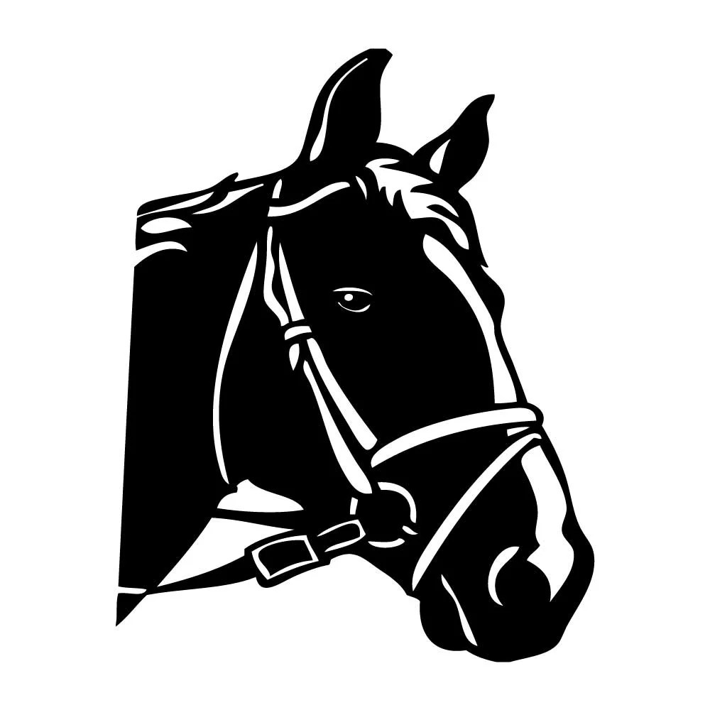 Horse Head Portrait Decal Sticker Black Die Cut Vinyl