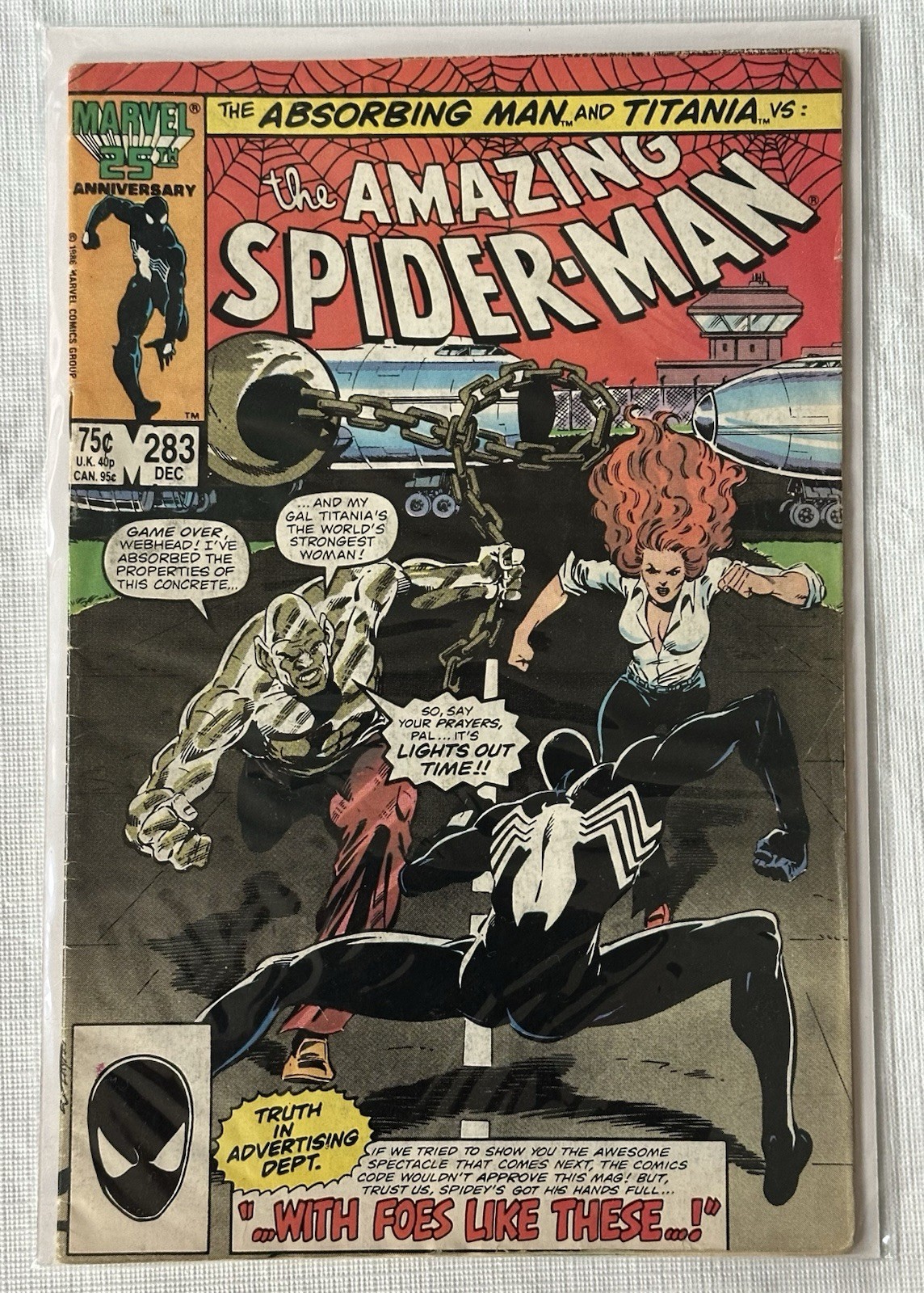 MARVEL COMICS THE AMAZING SPIDER-MAN #283 DEC 1986 THE ABSORBING MAN & TITANIA V