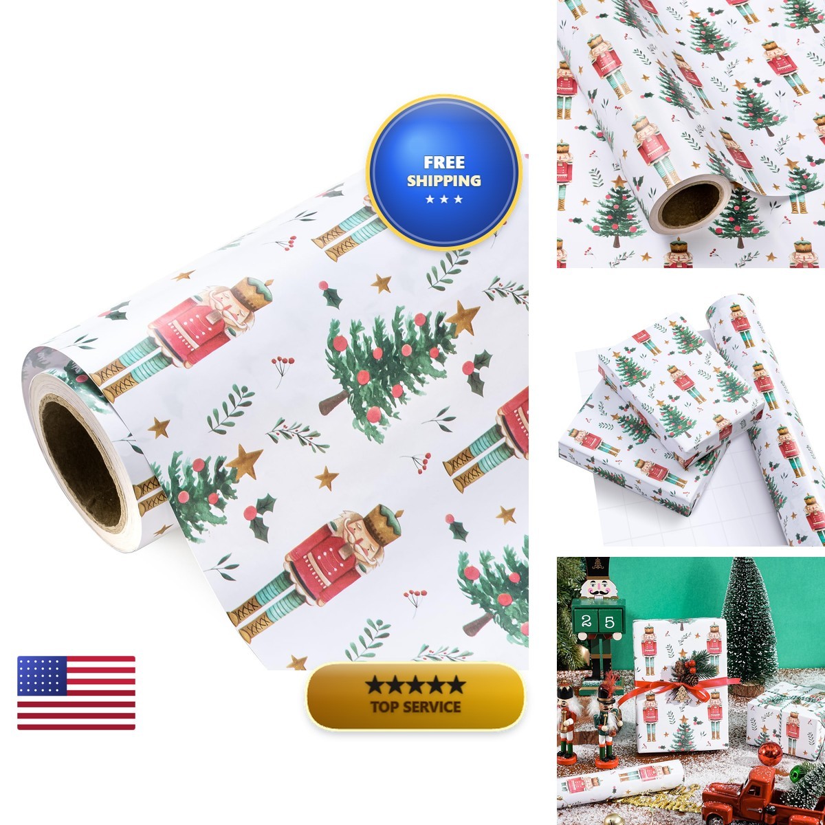 WRAPAHOLIC 30 in Jumbo Nutcracker Wrapping Paper 30 in x 100 ft WRAPAHOLIC 30 in Jumbo Nutcracker Wrapping Paper 30 in x 100 ft