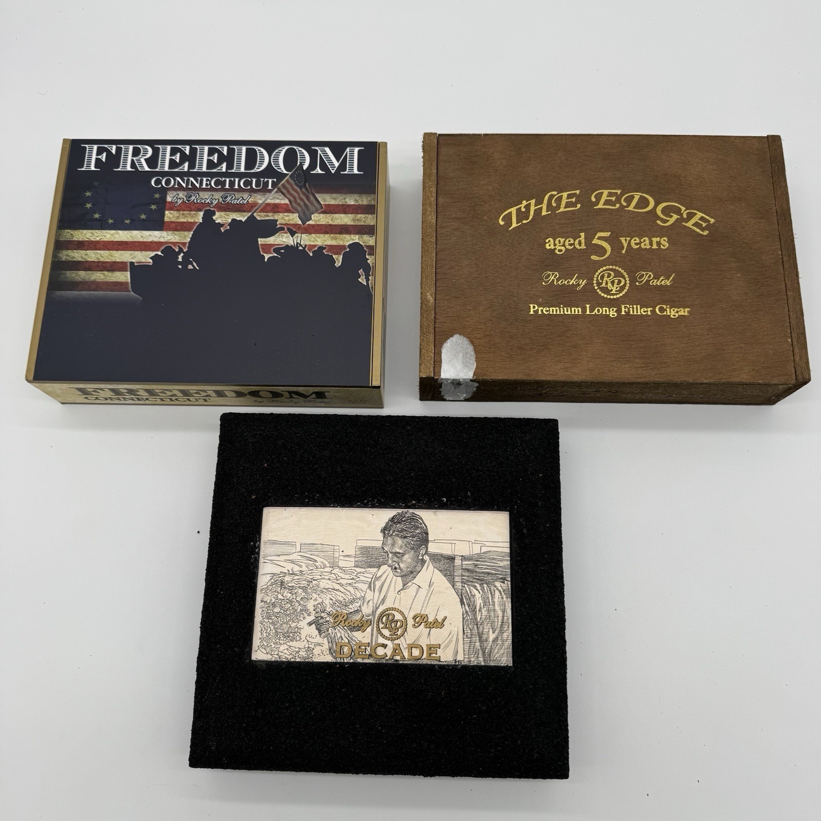 Lot of 3 Assorted Various Sizes Empty Wooden Cigar Boxes Lot of 3 Assorted Various Sizes Empty Wooden Cigar Boxes