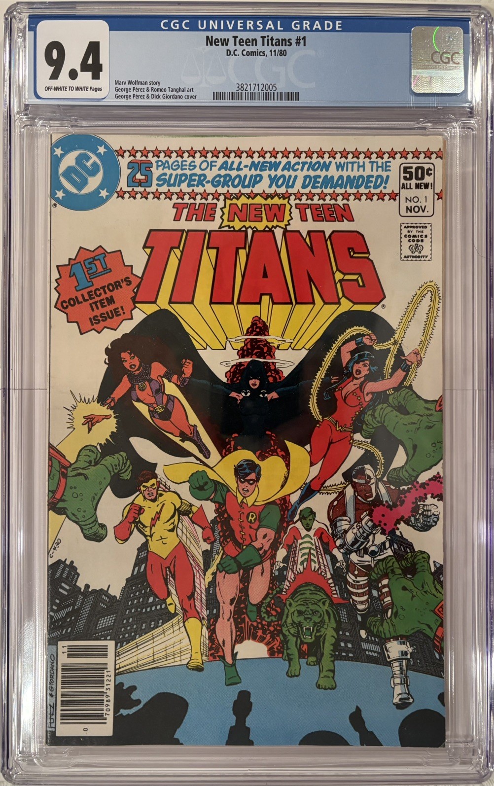 The New Teen Titians #1 CGC 9.4 Marvel 1980