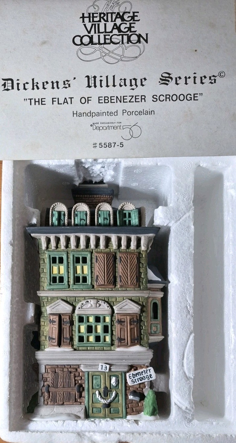 DEPT 56 Dickens\' Village Series The Flat of Ebenezer Scrooge #5587-5 Vtg 1989