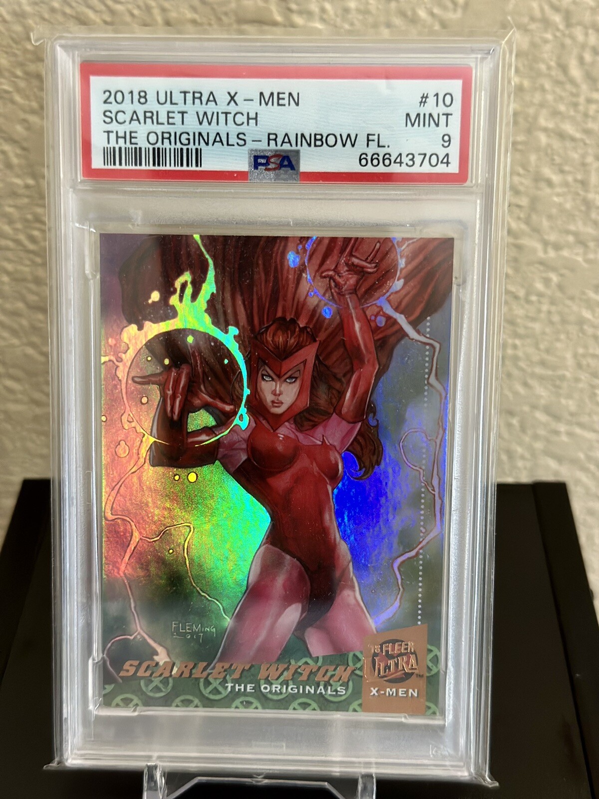 2018 Fleer Ultra Marvel X-Men The Originals Rainbow Scarlet Witch #10 PSA 9 Mint 2018 Fleer Ultra Marvel X-Men The Originals Rainbow Scarlet Witch #10 PSA 9 Mint