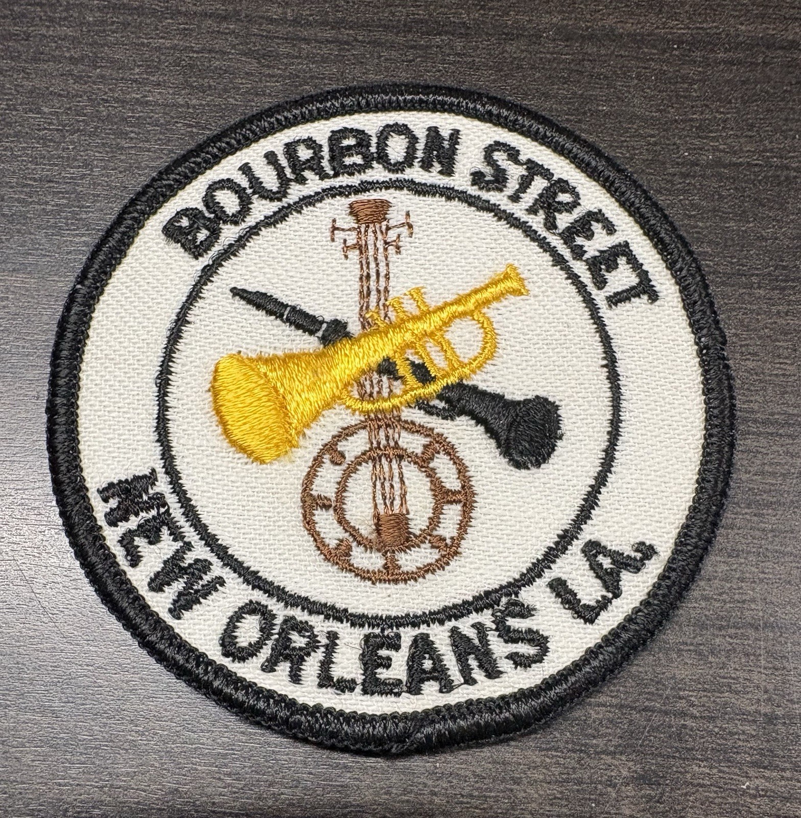 Vintage Bourbon Street New Orleans LA Patch French Quarter Jazz Music Mardi Gras