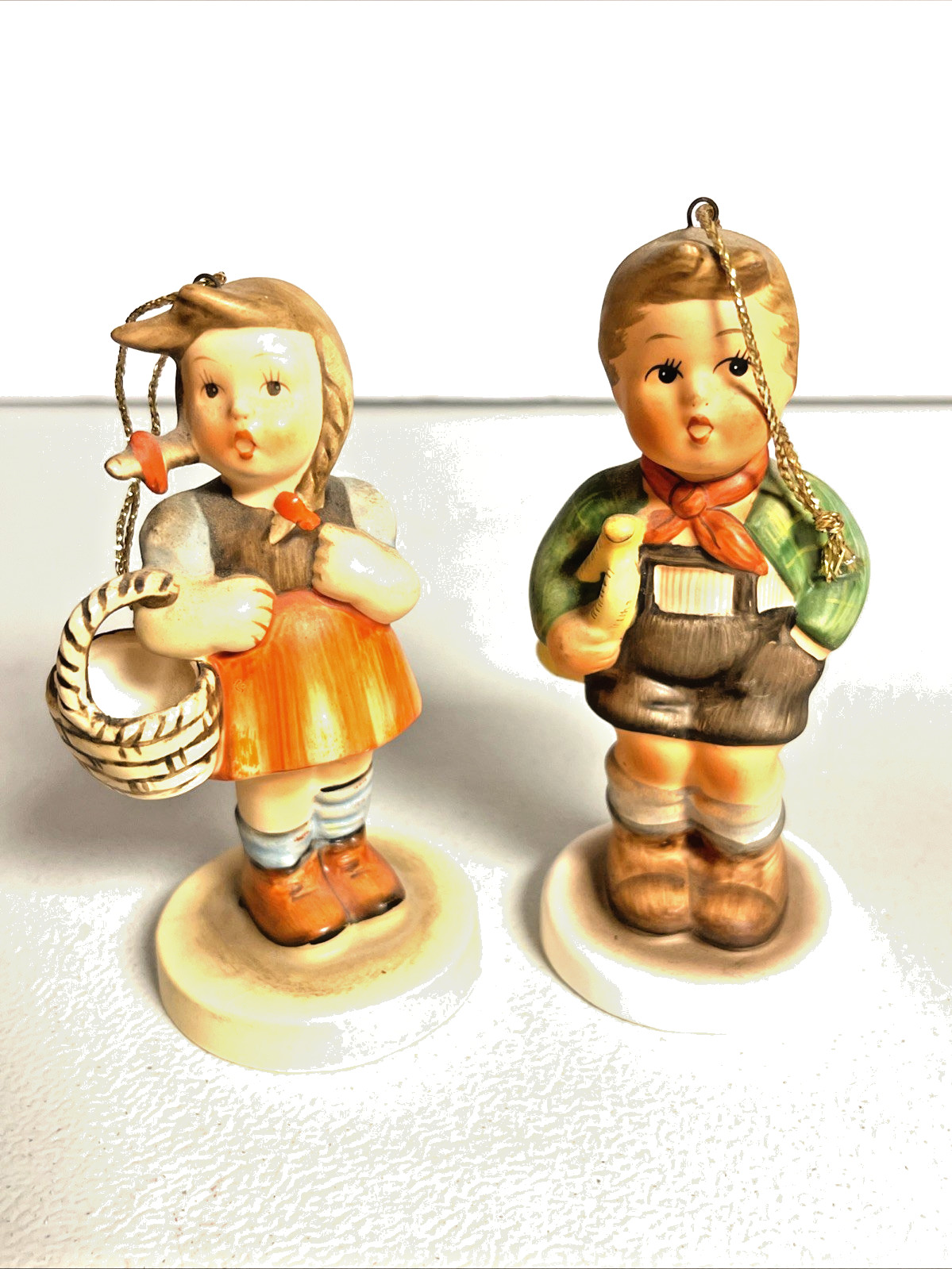 Schmid 1983 Boy & Girl Figurine Christmas Ornaments Designed Bertha Hummel Schmid 1983 Boy & Girl Figurine Christmas Ornaments Designed Bertha Hummel
