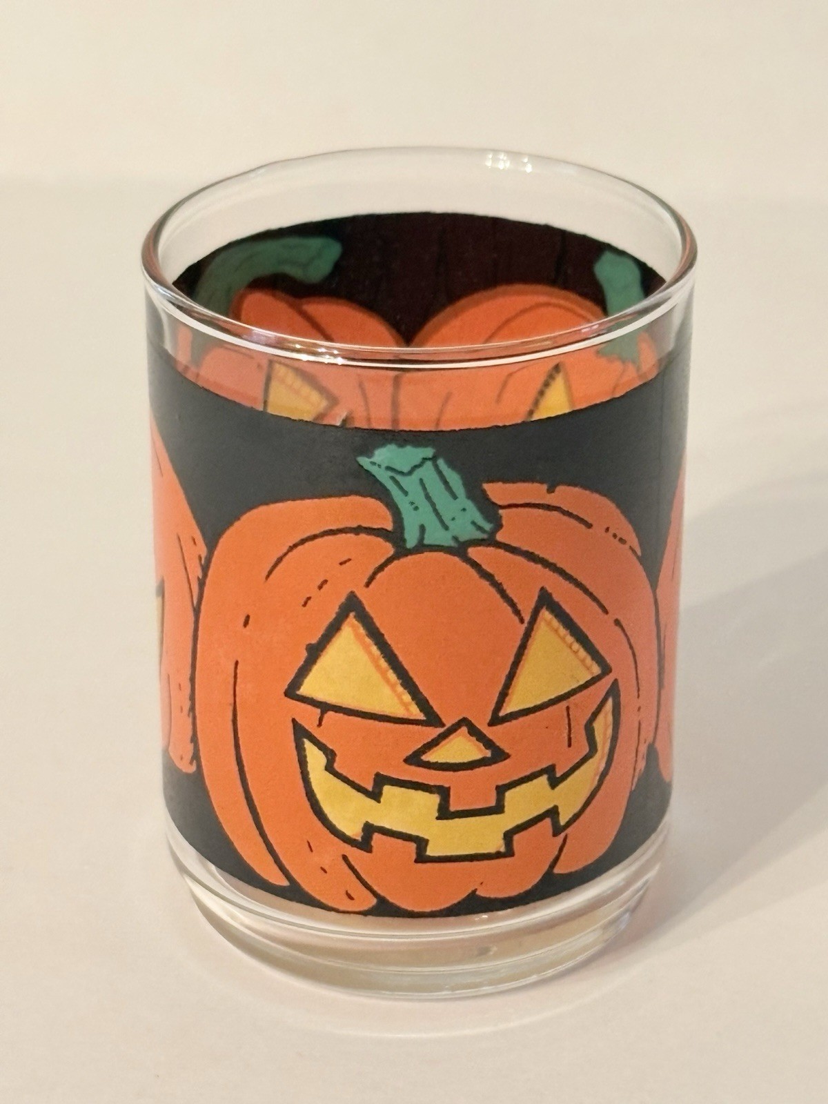 Vintage Indiana Glass Halloween Jack O Lantern Votive Candle Holder 2.75\
